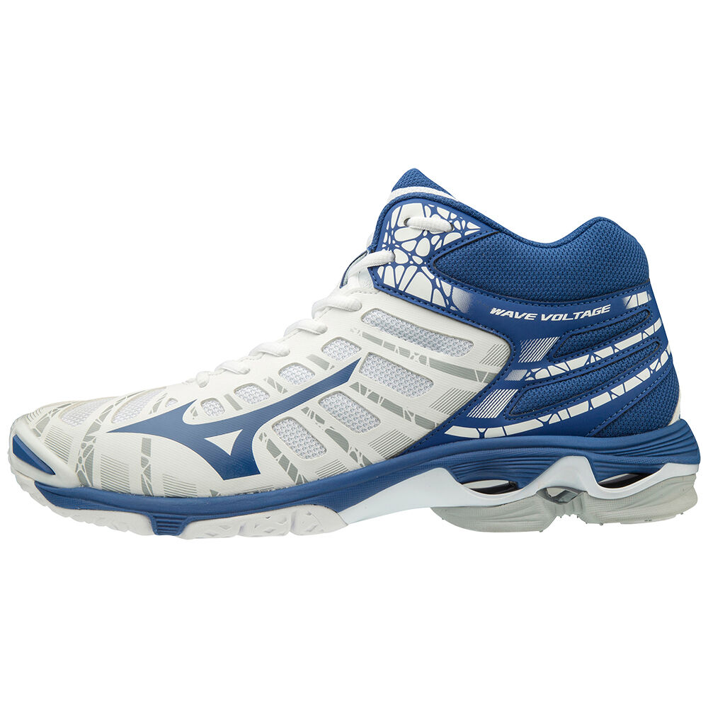 Sapatilhas Voleibol Mizuno WAVE VOLTAGE MID - Homem - Branco/Azuis - BXNIR1975